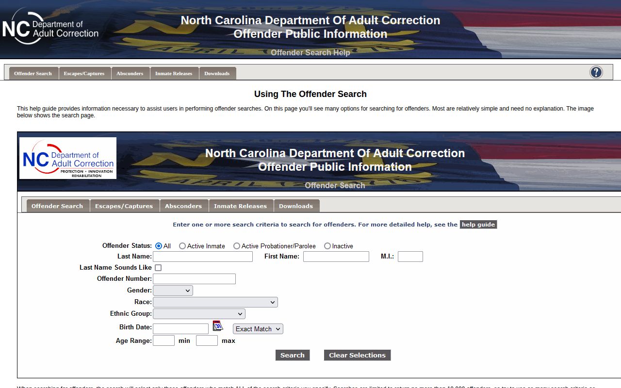 Stanly County release date lookup using North Carolina DAC offender search help